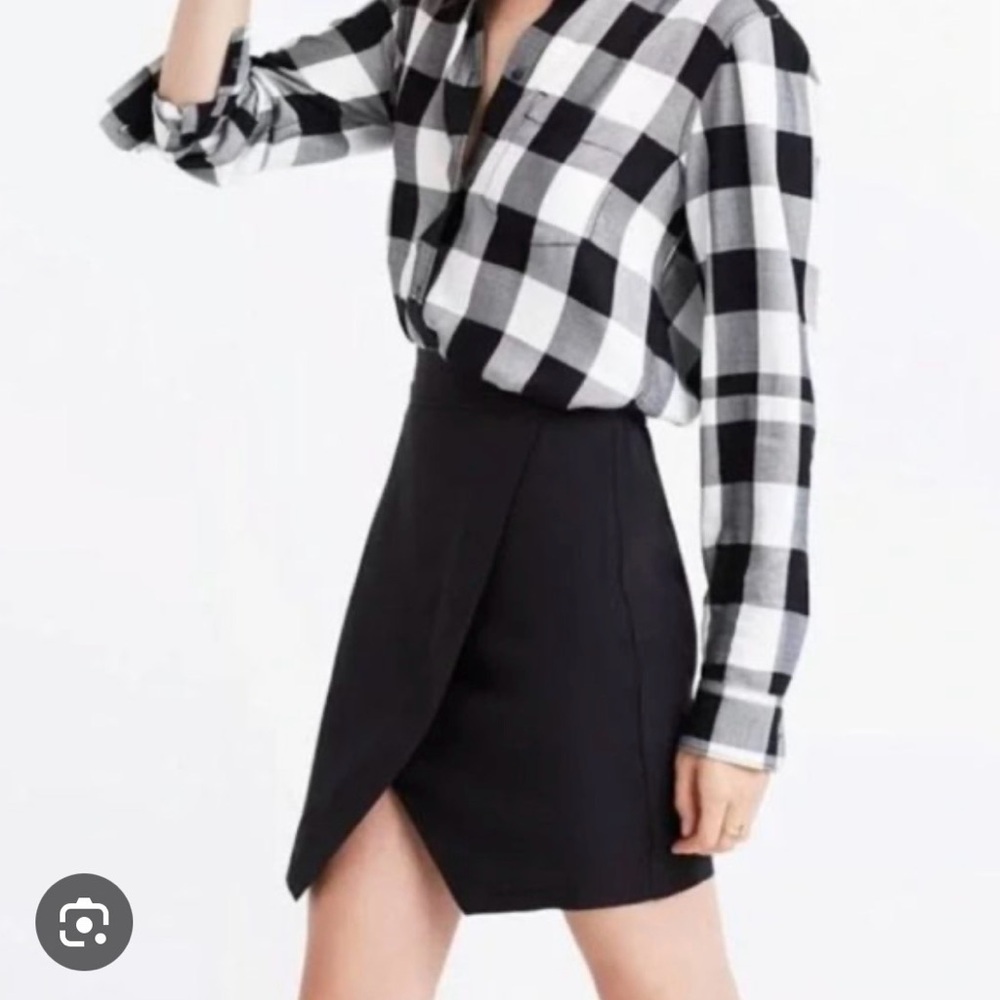 Madewell Silk Black Parkway Mini Skirt
